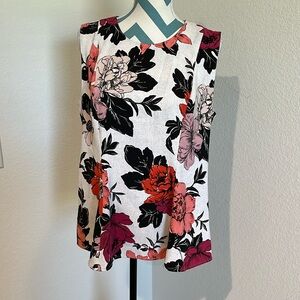 Ann Taylor floral shell, size large